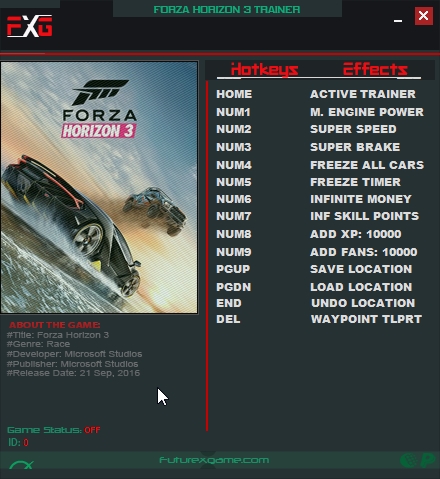 Forza Horizon 3 v1.0.99.2 (64Bits) Trainer +11